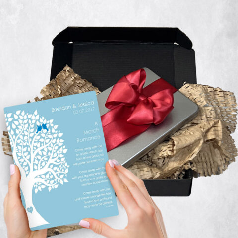 engagement Gift Delivery for couple, husband or wife March Birthstone Tree  Plaque TOY-1703