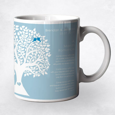 White Silhouette Tree engagement Coffee Mug M-1703