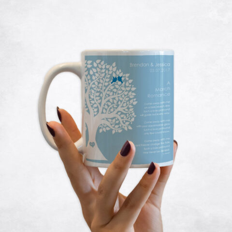 White Silhouette Tree engagement Coffee Mug M-1703