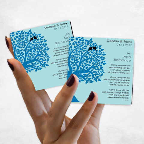 engagement Blue Silhouette Tree on Blue Magnet Set MAG-1704