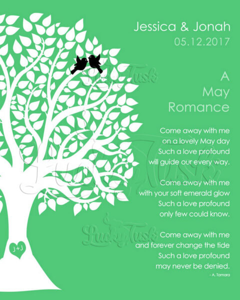 May Romance Love Poem Personalized Engagement Anniversary For Wife Emerald Wedding Day Gift For Husband #1705