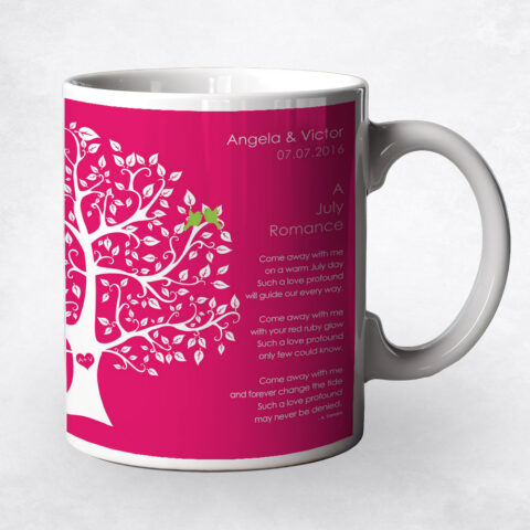 White Curly Tree engagement Coffee Mug M-1707