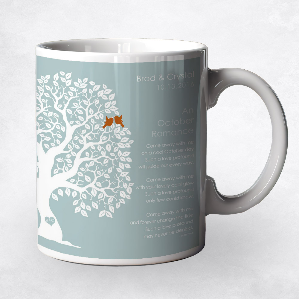 Closeup image of White Owl Tree  engagement Coffee Mug M-1710