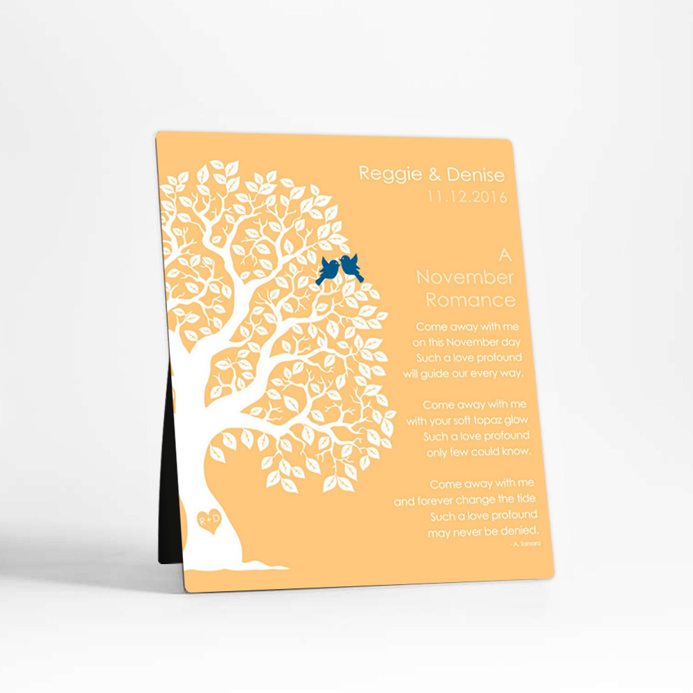 Single image of November Birthstone Tree engagement  Desktop Plaque