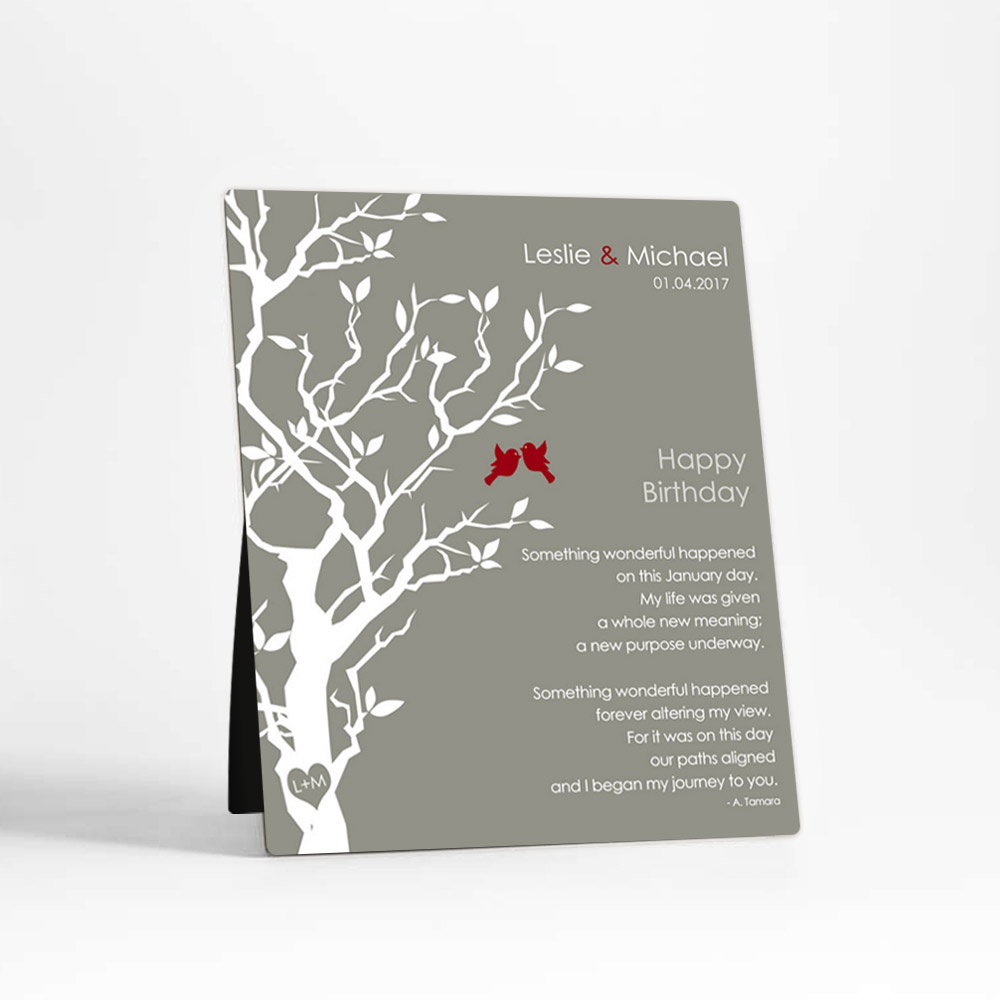 Single image of January Birthstone Tree spouse birthday  Desktop Plaque