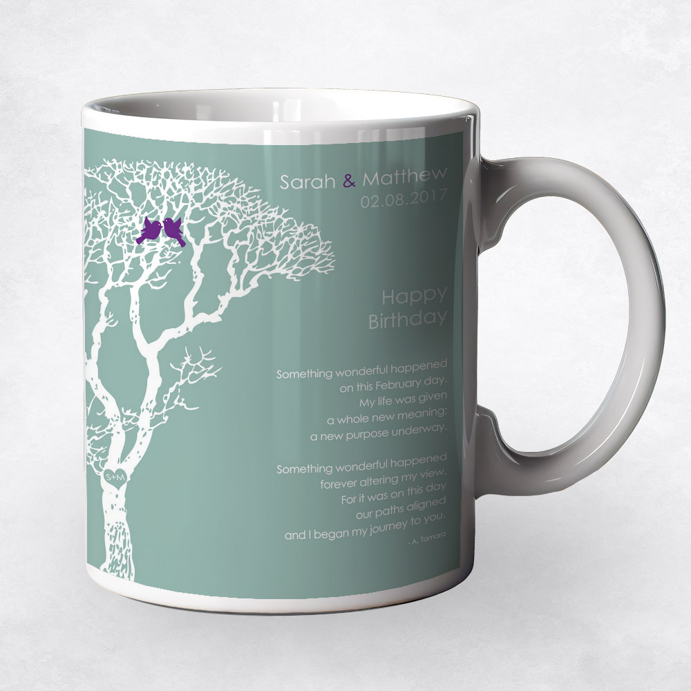 Closeup image of White Bare Tree  spouse birthday Coffee Mug M-1714