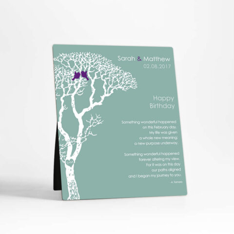 February Birthstone Tree spouse birthday  Desktop Plaque Gift for spouse D-1714