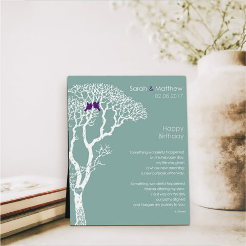 February Birthstone Tree spouse birthday  Desktop Plaque Gift for spouse D-1714