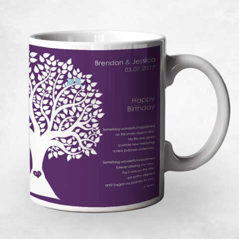 White Silhouette Tree spouse birthday Coffee Mug M-1715