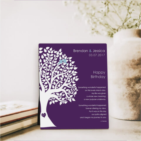 March Birthstone Tree spouse birthday  Desktop Plaque Gift for spouse D-1715