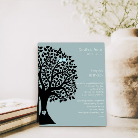 April Birthstone Tree spouse birthday  Desktop Plaque Gift for spouse D-1716