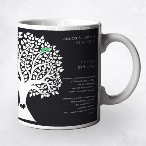 White Silhouette Tree spouse birthday Coffee Mug M-1717