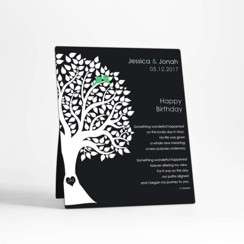 May Birthstone Tree spouse birthday  Desktop Plaque Gift for spouse D-1717