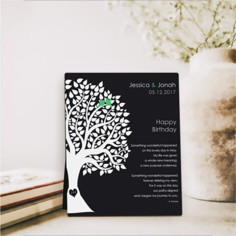 May Birthstone Tree spouse birthday  Desktop Plaque Gift for spouse D-1717