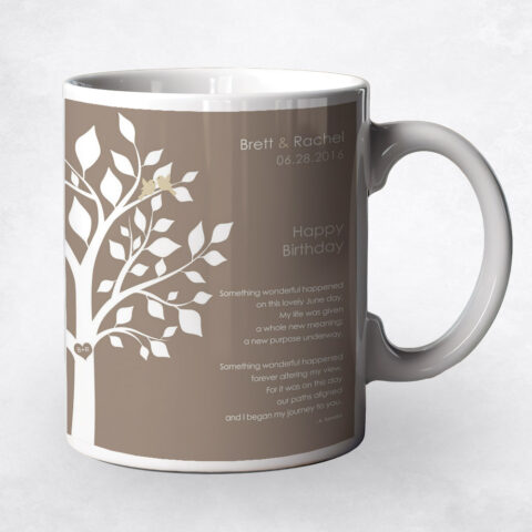 White Modern Tree spouse birthday Coffee Mug M-1718