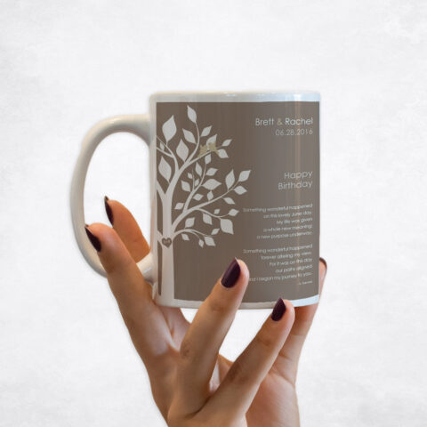 White Modern Tree spouse birthday Coffee Mug M-1718