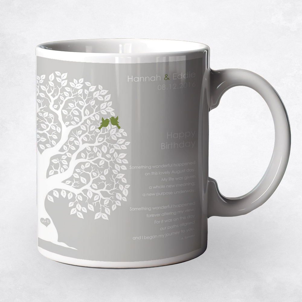 Closeup image of White Owl Tree  spouse birthday Coffee Mug M-1720