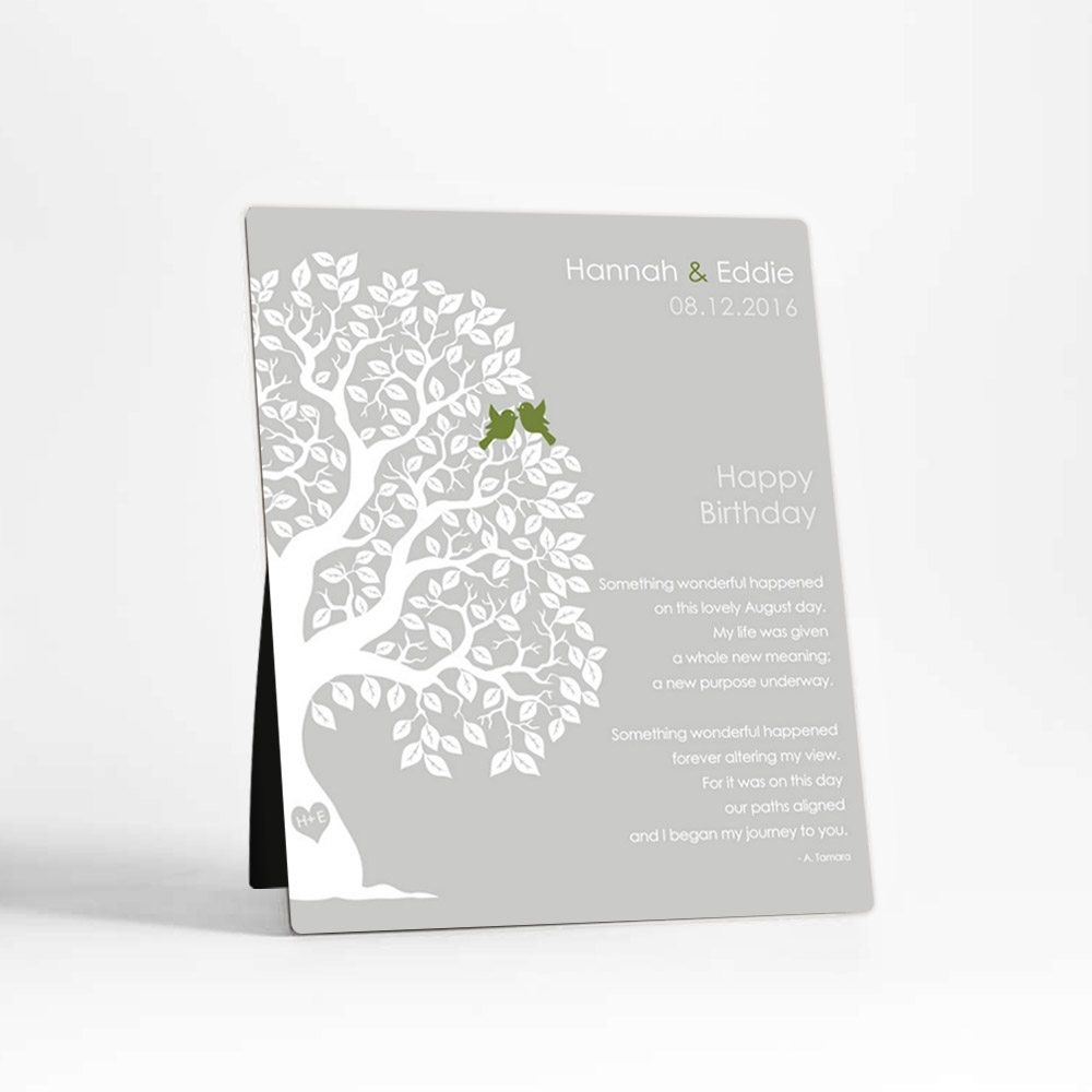 Single image of August Birthstone Tree spouse birthday  Desktop Plaque