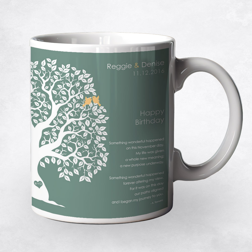 Closeup image of White Owl Tree  spouse birthday Coffee Mug M-1723