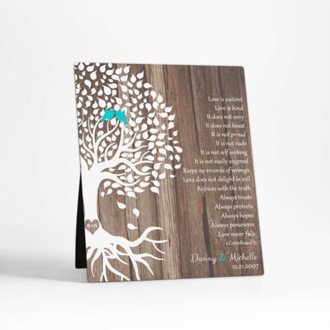 Rooted Tree on Wood 5th anniversary Wood Desktop Plaque Gift for couple D-1725