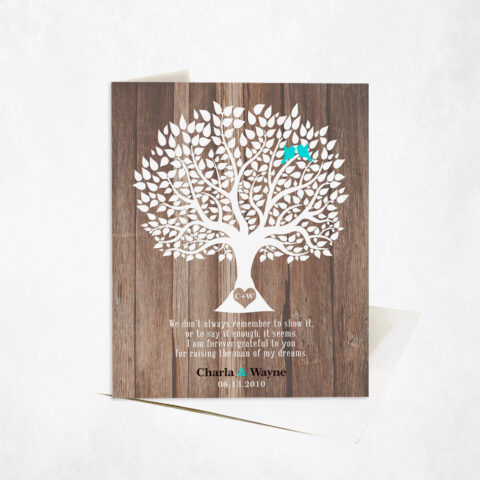 White Mother of the Groom Gratitude Tree Poem wedding Stationery Card-1728