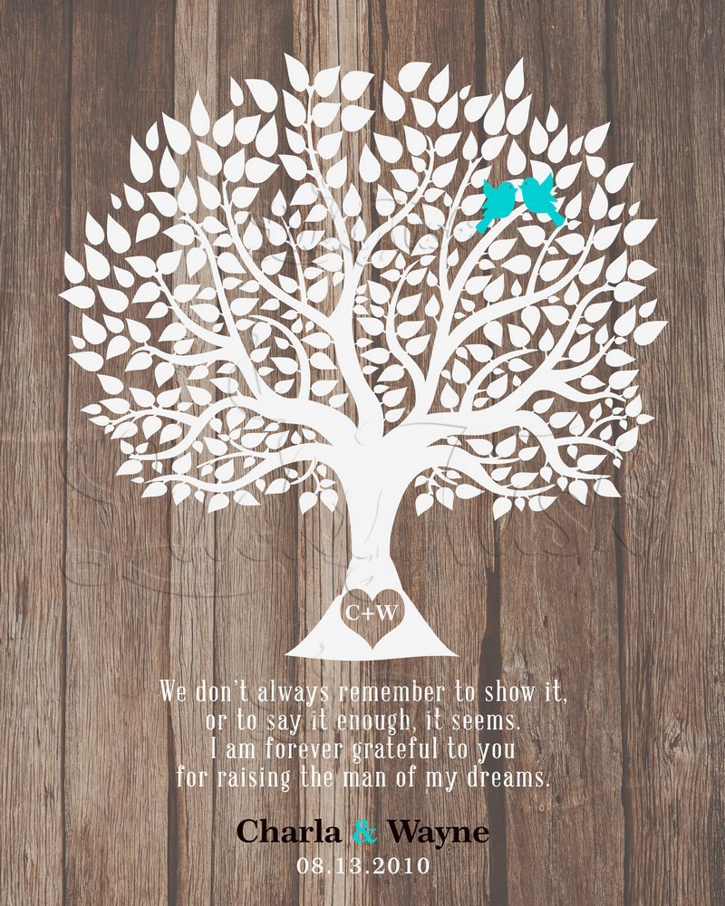 White Mother of the Groom Gratitude Tree Poem on Wood wedding Wall Plaque LTC-1728