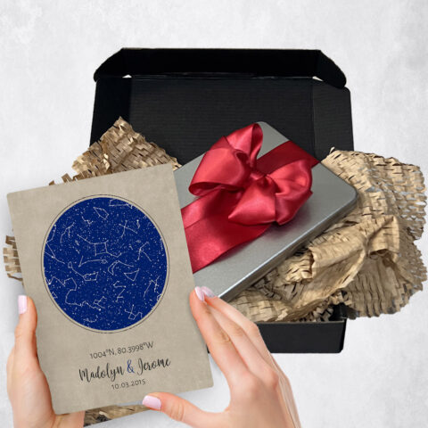 2nd anniversary Gift Delivery for couple, husband or wife Custom Star Map Night Sky  Plaque TOY-1736