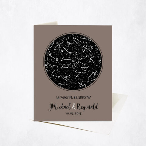 Custom Star Map and Coordinates 9th anniversary Stationery Card-1738