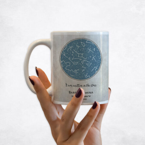 Baby Blue Star Map 1st anniversary Coffee Mug M-1739