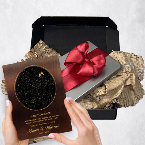 50th anniversary Gift Delivery for couple, husband or wife Custom Star Map Night Sky Bronze  Plaque TOY-1746