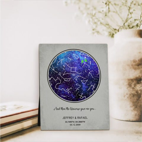 Custom Star Map Night Sky anniversary  Desktop Plaque Gift for couple D-1755