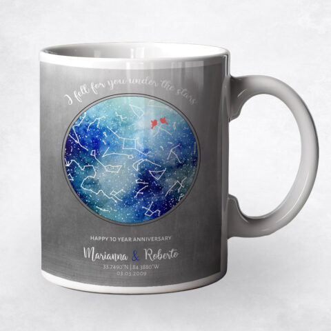 Blue Star Map Tin 10th anniversary Coffee Mug M-1758