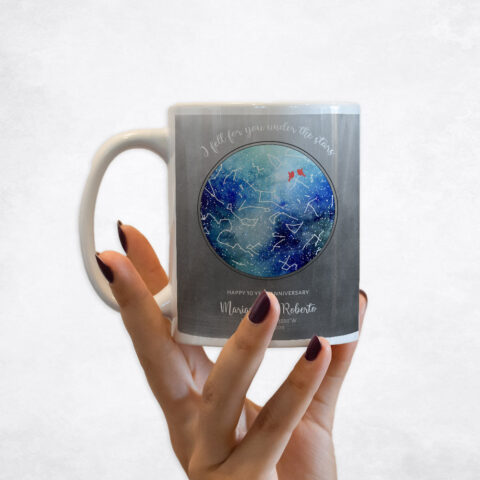 Blue Star Map Tin 10th anniversary Coffee Mug M-1758