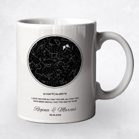 Black and White Star Map 11th anniversary Coffee Mug M-1762