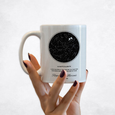 Black and White Star Map 11th anniversary Coffee Mug M-1762