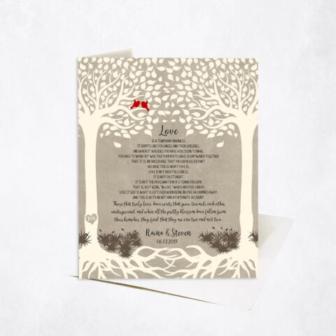 Two Trees with Roots Underground Wedding Reading Passage anniversary Stationery Card-1766