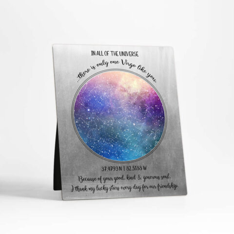 Custom Star Map Night Sky friendship Tin Desktop Plaque Gift for friend D-1781