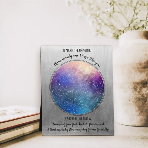 Custom Star Map Night Sky friendship Tin Desktop Plaque Gift for friend D-1781