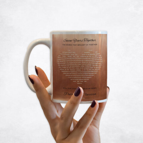 Song Lyrics in heart Copper 7th anniversary Coffee Mug M-1785