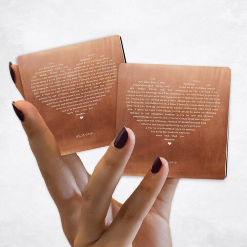 7th anniversary Song Lyrics in heart on Copper Magnet Set MAG-1786