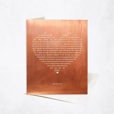 Our Song Lyrics in Heart Shape Minimalist 7th anniversary Stationery Card-1786