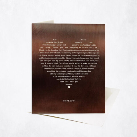 Wedding Song First Dance Heart Shape Minimalist 8th anniversary Stationery Card-1788