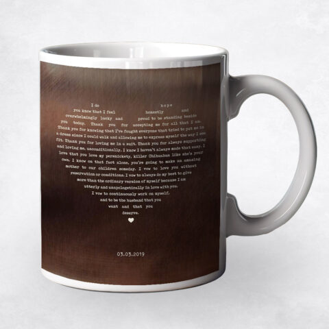 Song Lyrics in heart Bronze 8th anniversary Coffee Mug M-1788