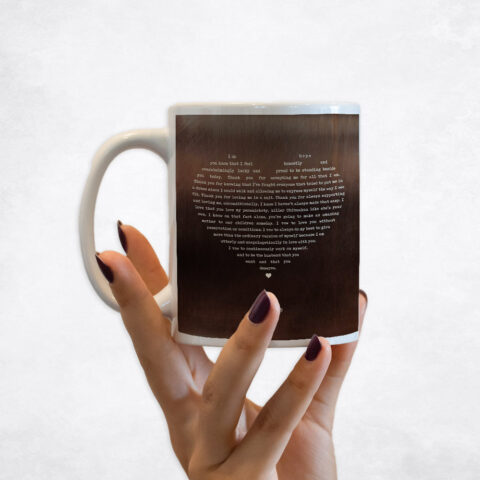 Song Lyrics in heart Bronze 8th anniversary Coffee Mug M-1788