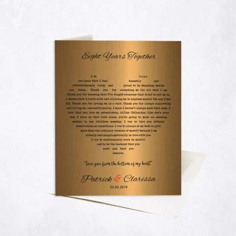 Our Song First Dance Lyrics From the Bottom of My Heart Shape 21st anniversary Stationery Card-1789