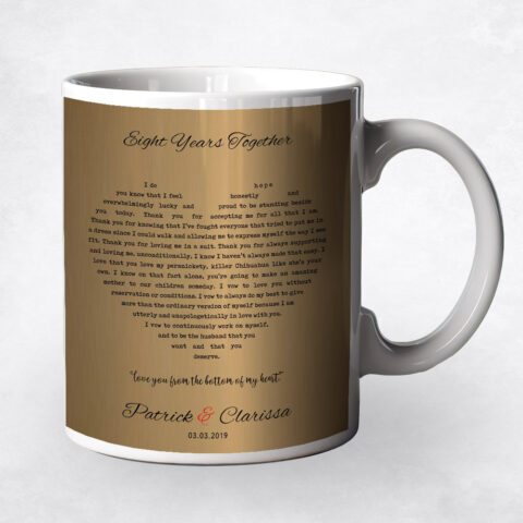 Song Lyrics in heart Brass 21st anniversary Coffee Mug M-1789