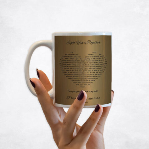 Song Lyrics in heart Brass 21st anniversary Coffee Mug M-1789