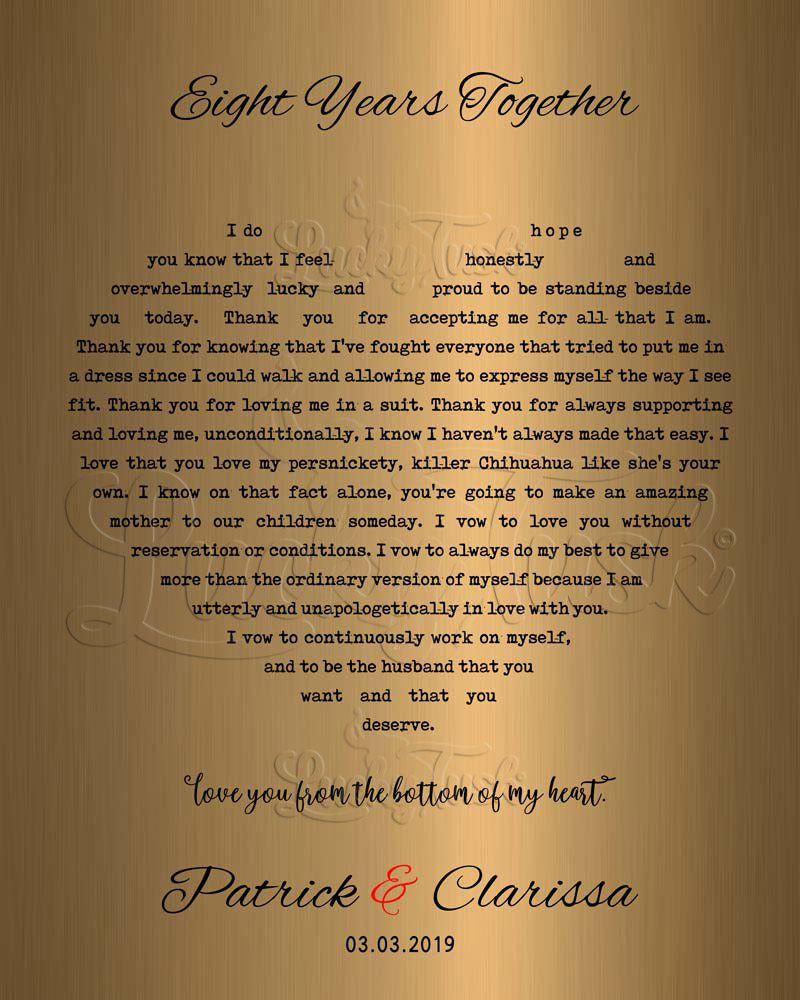 Our Song First Dance Lyrics From the Bottom of My Heart Shape on Brass 21st anniversary Wall Plaque LTC-1789