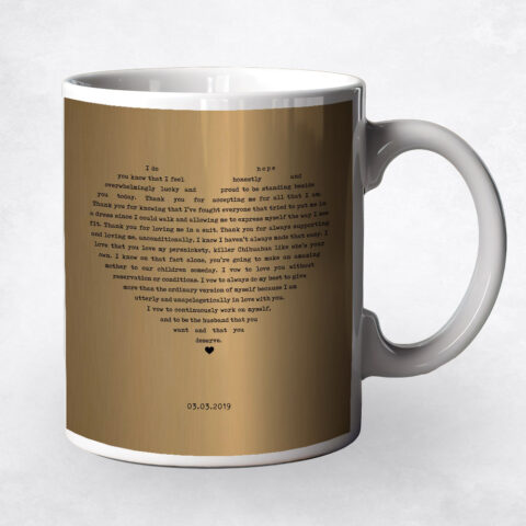 Song Lyrics in heart Brass 21st anniversary Coffee Mug M-1790