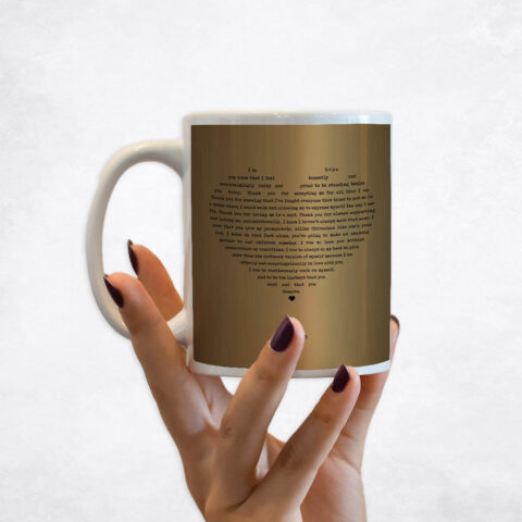 Song Lyrics in heart Brass 21st anniversary Coffee Mug M-1790